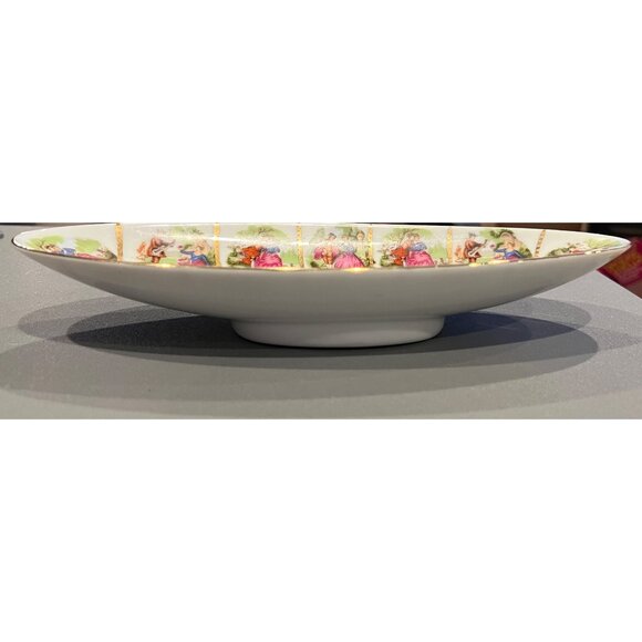 Vintage Royal Vienna 1102 Oval Serving/Relish‎ Tray Courting Couples Gold Trim - Picture 5 of 10